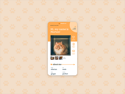 Daily UI Day 6: User Profile android app app design apple art cat cats dailyui day006 design dog font awesome ios mobile mobile browser pet profile profiles ui user profile