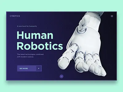 Cybotics Homepage Design ai design homepage homepage design landing page landing page design photoshop robot robotics ui uiux