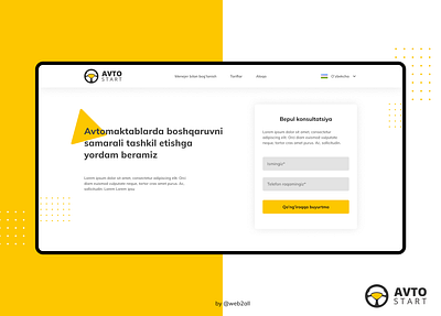 Minimal website and logo design for Avtostart branding design figma figma design logo minimal ui ux web webdesign white