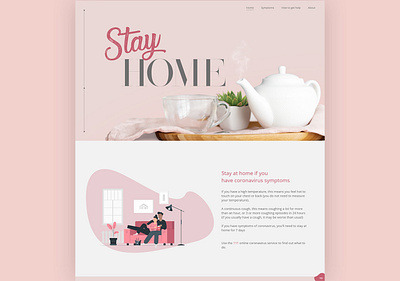 Stay Home app corona coronavirus illustration tea typography ui ux vector web webdesign website