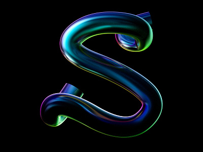 36 Days of Type - S 36dayoftype 36daysoftype 36daysoftype07 3d branding c4d design iridescent letter logo metal monochrome pearlescent redshift type