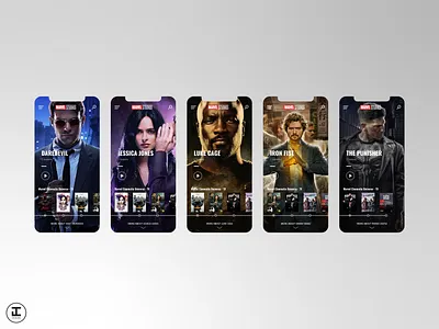 MCU App Concept: Netflix Marvel Shows - The Defenders daredevil defenders design design inspiration illustrator iron fist jessica jones luke cage marvel marvel comics marvelcinematicuniverse mcu movie app movies netflix superhero the punisher tv app ui ux