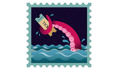 Ticket-snatchin' Kraken design illustration illustrator textures vector
