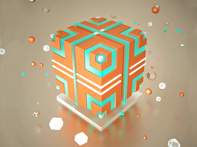 scope.005 3d adobe c4d colors cube cyber cyberpunk design explosion game game design gold icon illustration logo neon shapes studio tron