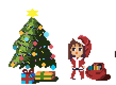Panda X-mas 8bit 8bitart illustration web