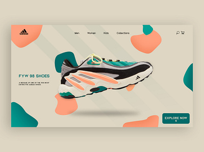 Adidas FYW 98 Shoes Concept page adidas adidas originals index index page shoes shoes app ui uiux website