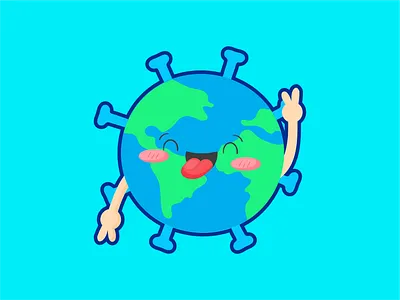 corona earth cartoon character coronavirus covid 19 creative creativity earth health icon illustration illustrator ui