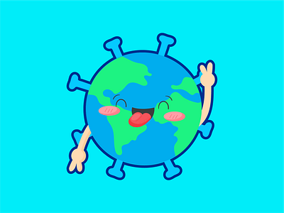 corona earth cartoon character coronavirus covid 19 creative creativity earth health icon illustration illustrator ui