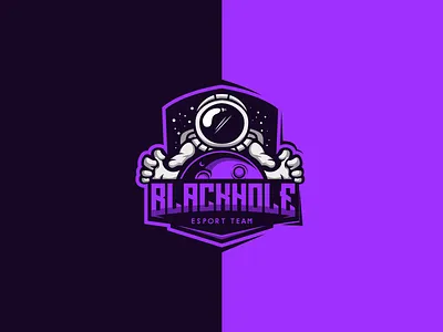 Blackhole esport astronaut astronomy blackhole branding character design esports galaxy illustration logo mascot moon space spaceship