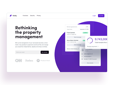 🏠 Fieldly Landing Page - Property Management desktop e commerce fintech header hero landing page online shopping payment product property management real estate service tenant web website