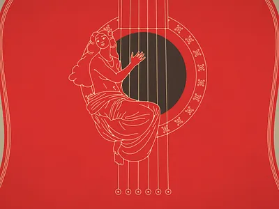 Longing to Go Outside Again branding classical design digitalart double meaning flat guitar harpy icon illustration instrument logo minimal music quarantine shelterinplace vector wit