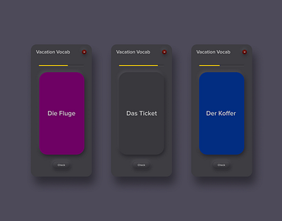 German flashcards design education app flashcards mobile mobile ui neumorphic neumorphism skeumorphic skeumorphism skeuomorphic ui ux