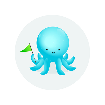 Octo branding handdrawn icon illustration logo ui vector