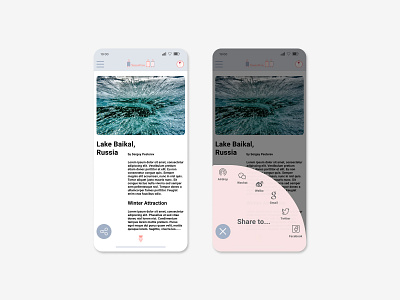Daily UI #010 - Social Share branding color dailyui design ios minimal mobile socialshare travel ui