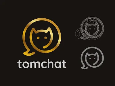 Talk bubble + Cat animal cat chat clever creative design illustraion logos luxury minimalist pet simple