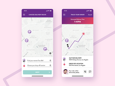 Daily UI #20: Location Tracker (Taco Bell) app design daily ui daily ui 20 daily ui challenge dailyui20 location tracker taco bell ui ui design