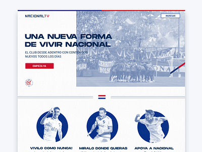 Nacional TV - Football Club Web Application app clean design duotone events football home landing page nacional ott responsive soccer soccer app stream ui uruguay video visual design web app web design