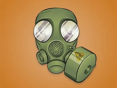 GasMask 2020 army art canada corona virus coronavirus2020 covid19 gas mask germs graphic design green illustration illustrator pandemic protection romanakis.design vector virus