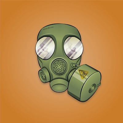 GasMask 2020 army art canada corona virus coronavirus2020 covid19 gas mask germs graphic design green illustration illustrator pandemic protection romanakis.design vector virus