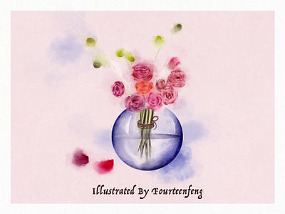 Watercolor beautiful flowers flowers illustration vase watercolor illustration watercolor painting 手绘