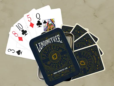 LendingTree Magic Playing Cards antique bicycle branding cards design illustration kyles brushes magic playing cards product design rustic texture tin