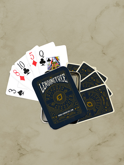 LendingTree Magic Playing Cards antique bicycle branding cards design illustration kyles brushes magic playing cards product design rustic texture tin