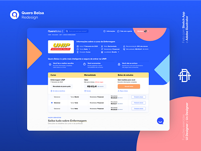 Quero Bolsa - Home Redsign android app bolsa design education educação. header home page icon ios learning mobile product product design quero redesign redesign concept ui ux web