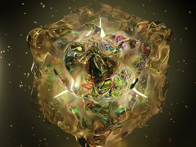 Abstract Material Practice 003 box cube design glassy illustration partical