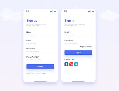 Sign Up Sign In App app concept app ui apps design design login form login page uidesign ux uxui