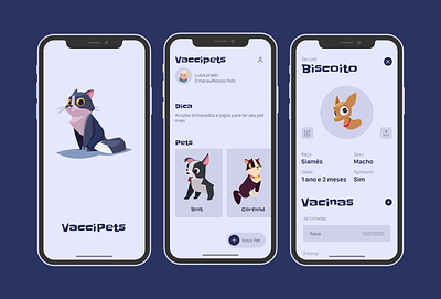 VacciPets: A Carteirinha de Vacinação Virtual animation app app design apple apple design branding design ios mobile pets ui ux vaccine