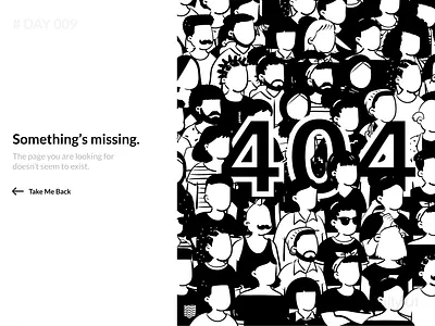 Daily UI 009 - 404 Error Page 404 black white dailyui error error page illustration ui webdesign