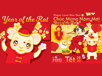 Jenni's New Year Lunar New Year 2020, Year of the Rat custom illustration design digital art digital illustration houston houtx illustration katsola kawaii vector art