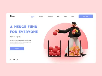Hero Concept for Titan Invest 3d 3d art art artwork clean design art flat homepage illustration interface minimal ui user interface ux ux design uxdesign web web design webdesign website