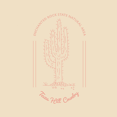 Enchanted Rock State Natural Area Cactus Icon branding icon illustration logo