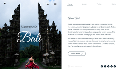 Bali travel guide branding design illustration minimal nature photography travel ui web website website design