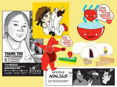 JNH Logan's Menu through the years custom illustration design digital art digital illustration houston houtx katsola kawaii vector vector art