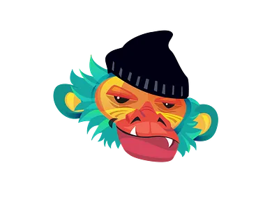 Monkey animation character character design illustration monkey prostora vector illustration