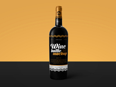 Free Wine Bottle MockUp PSD in 4k alcohol black bottle branding drink free freebie glass mockup product wine winery