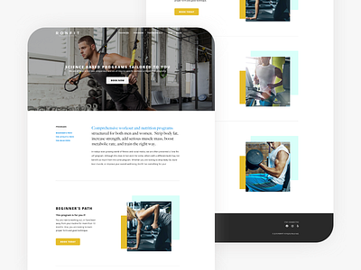 RONFIT | Workout Program Page UI Design branding design fitness gym minimal trendy ui web website workout