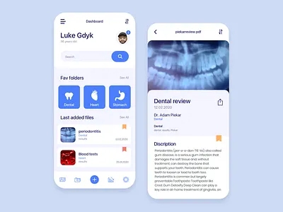 Doctor App - organize documents and results application application design application ui health health app healthcare interface interfaces mobile product design product designs uiux