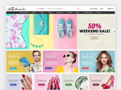 LadyAccessories bags development ecommerce ecommerce design ecommerce store fashion brand fashion design jewelry lady bug lipstick nail art shoes shopify shopify store sunglasses tshirt wallets web design website