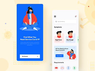 Covid 19 android app app design corona corona render coronarender coronavirus covid 19 covid19 dribbble best shot health app healthcare illustration mobile app mobile app design typography uiux user interface design ux virus