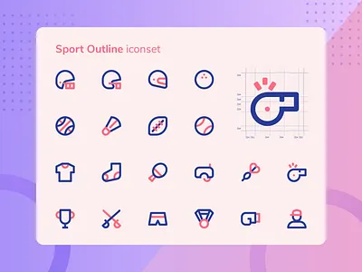 Iconset : Sport Outline android app application blue flat free icon iconfinder iconset identity ios justas modern outline sport ui ux vector web website