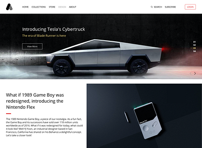 Abduzeedo Re-Design car concept design gameboy games landing news play tesla ui web design