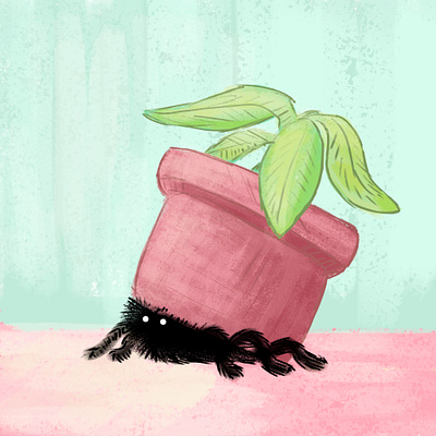 Dark little thing adobe photoshop black book illustration chalk chalks characterdesign children book illustration childrens book colorful cute flowerpot green illustration monster monsters pastel colors photoshop pink plant thing