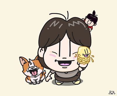 Favorite flavour cafe character couple dessert food girl icecream illustration vanilla