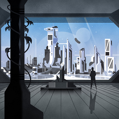 Futurist lobby architecture city cityscape design illustration illustrator minimalist skyline texture vector