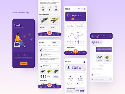 Socio Business App 4 android app design app design budget app business design mobile social app ui ux wallet app