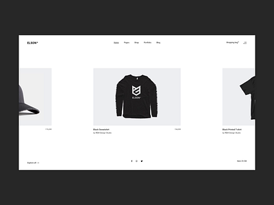 Elson - Product Carousel animation branding contemporary fashion flat minimal minimalism shop ui urban ux web website