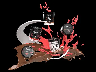 Lean 3d art branding clean design flat flavors graphic design ice cream illustration logo minimal package design packaging render splash typography typography design visualization visuals